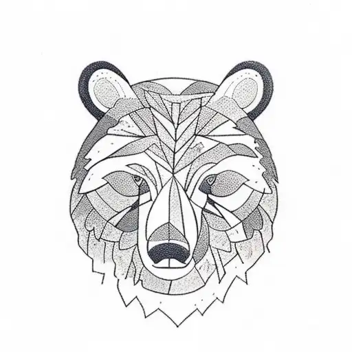 forest with bear family  tattoo design idea
