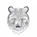 forest with bear family  tattoo design idea