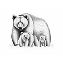 forest with bear family  tattoo design idea
