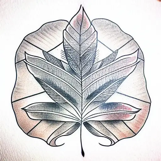 Leaf tattoo design idea