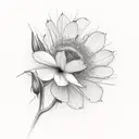 cursive writing everything happens for a reason with May birth flowers tattoo design idea