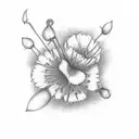 cursive writing everything happens for a reason with May birth flowers tattoo design idea