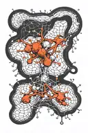 dmt molecule forming tattoo design idea