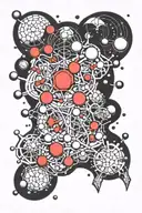 dmt molecule forming tattoo design idea