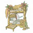 canopy bunk bed tattoo design idea
