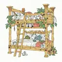 canopy bunk bed tattoo design idea