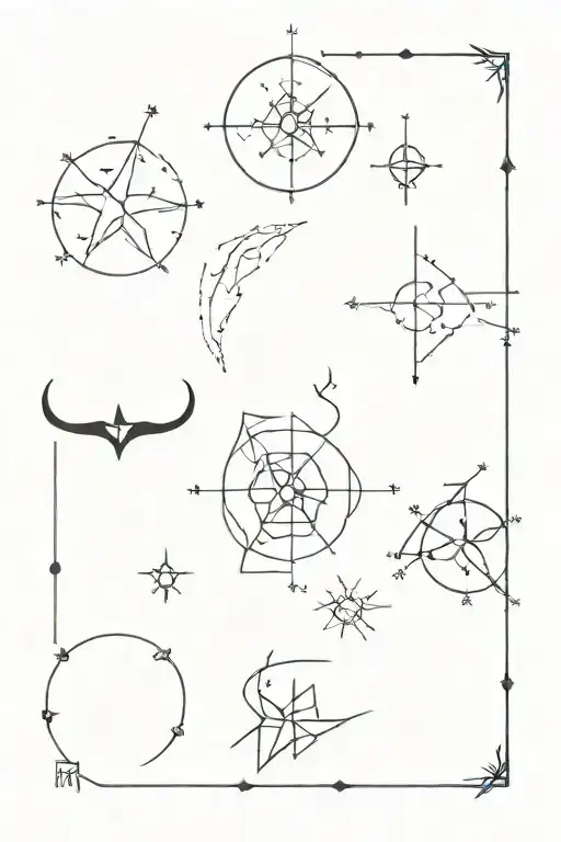 taurus, gemini, leo, and scorpio star constellations combined tattoo design idea