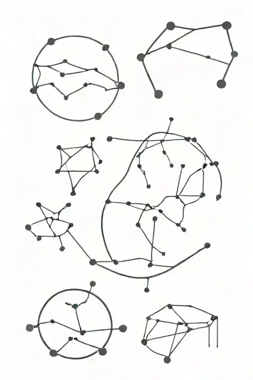 taurus, gemini, leo, and scorpio constellations tattoo design idea
