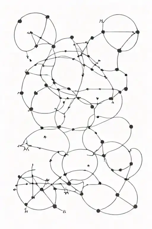 taurus, gemini, leo, and scorpio constellation intertwined tattoo design idea