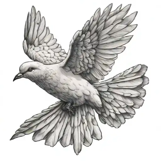 dove flying tattoo design idea