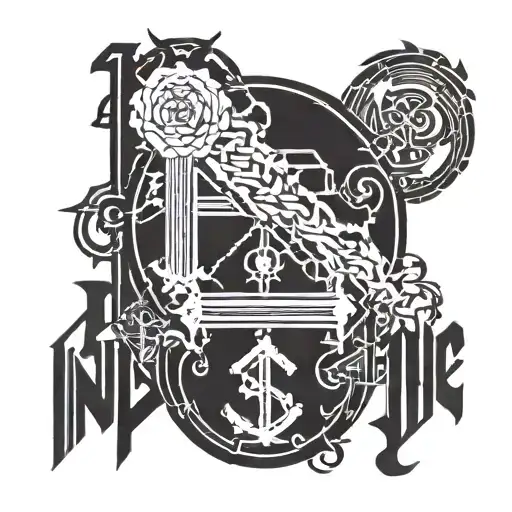 Indochine and Linkin Park logo merged tattoo design idea