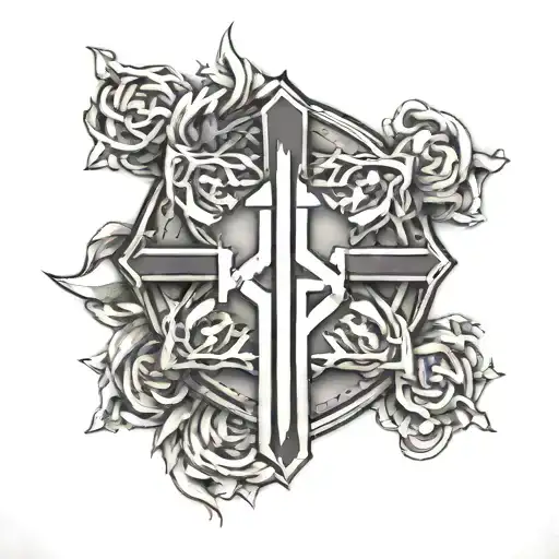 The Linkin Park logo merged with the Indochine group logo (the cross) tattoo design idea