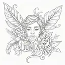My moms name Juana with something cute tattoo design idea