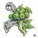 broccoli buck key  tattoo design idea