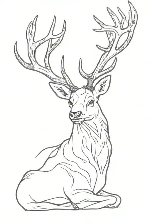 elk antlers tattoo design idea