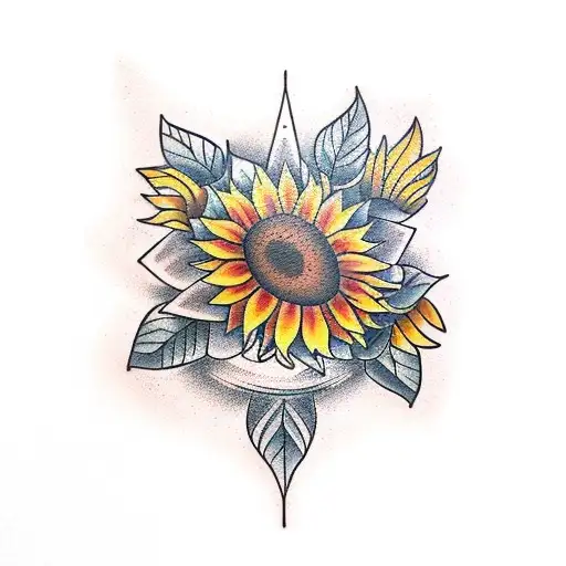 Sunflower tattoo design idea