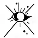 evil eye moon and rose  tattoo design idea