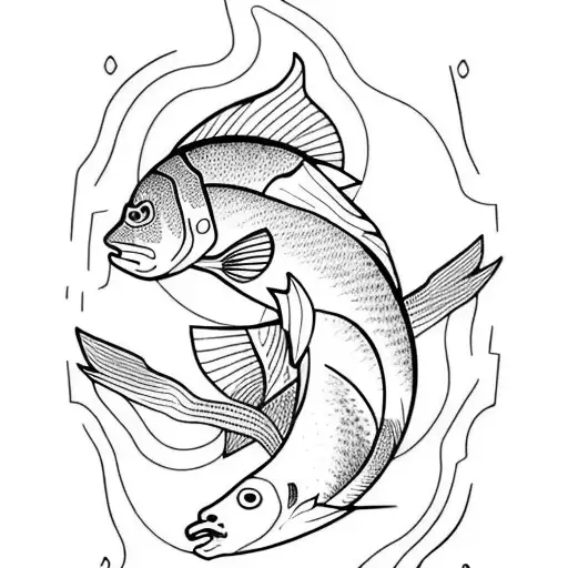 pisces nature strength  tattoo design idea