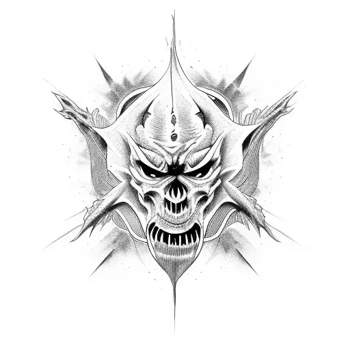 demonic skin ripping wicked neck tattoo tattoo design idea