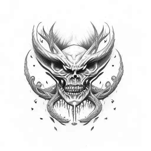 demonic skin ripping wicked neck tattoo tattoo design idea