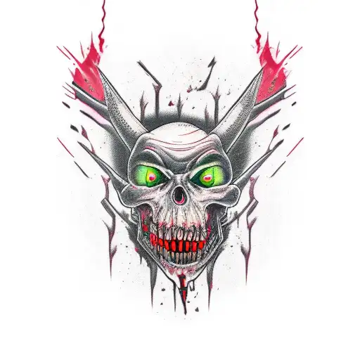 demonic skin ripping wicked neck tattoo tattoo design idea