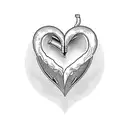 simple heart with initial m  tattoo design idea