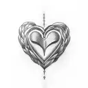 simple heart with initial m  tattoo design idea