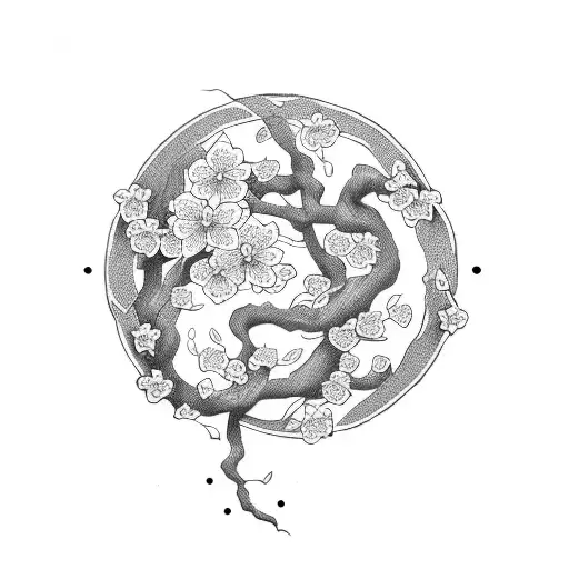 Cherry Blossom vine  tattoo design idea
