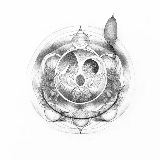 Cherry Blossom moon wicca tattoo design idea
