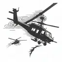 apache Helicopter silhouette flying tattoo design idea