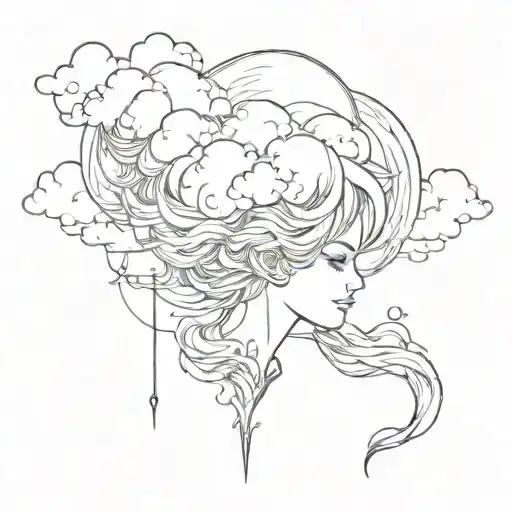 head in the clouds but my gravity's centered  tattoo design idea