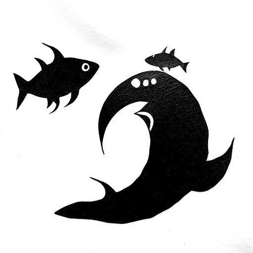 Two Carp Koi Logo Fish Silhouette Top View Decoration Animal Pattern Black  And White Tattoo Minimal Design Stock Illustration - Download Image Now -  iStock