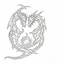 A pair of intertwined dragons symbolizing unity and strength tattoo design idea