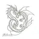 A pair of intertwined dragons symbolizing unity and strength tattoo design idea