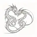 A pair of intertwined dragons symbolizing unity and strength tattoo design idea