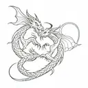A pair of intertwined dragons symbolizing unity and strength tattoo design idea