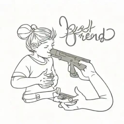 Best friends, gaming, quote tattoo design idea