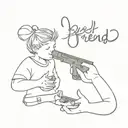 Best friends, gaming, quote tattoo design idea