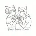 Best friends, gaming, quote tattoo design idea