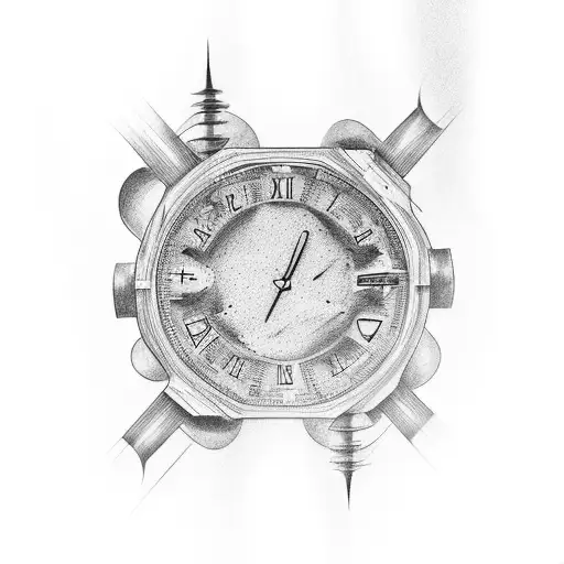 time and travel forearm tattoo design idea