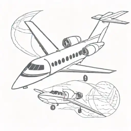 aircraft mechanic private jet tattoo design idea