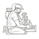 aircraft mechanic working on an engine tattoo design idea