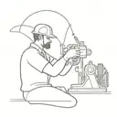 aircraft mechanic working on an engine tattoo design idea