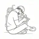 aircraft mechanic working on an engine tattoo design idea