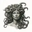 black Medusa face tattoo design idea