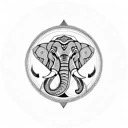 Mandala with elephant for forearms tattoo design idea
