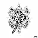 celtic knife tattoo design idea