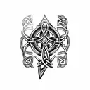 celtic knife tattoo design idea