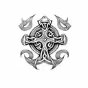 celtic knife tattoo design idea