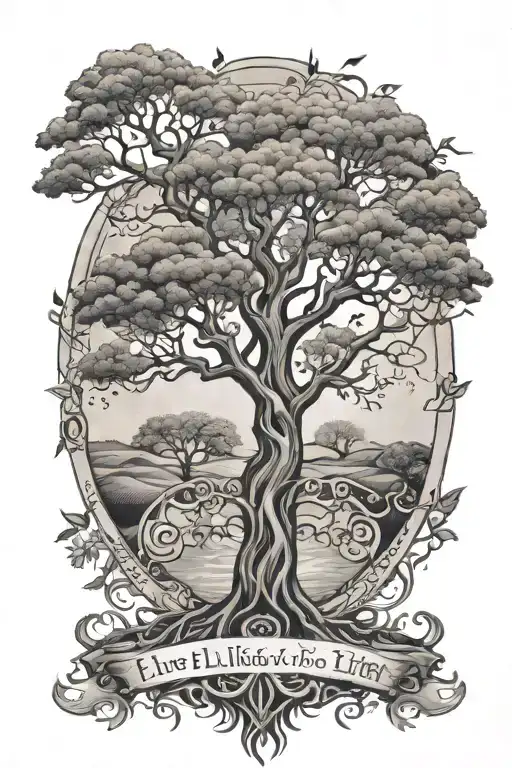 live life to the fullest, tree of life, now I've got something to die for  tattoo design idea